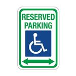 Reserved Parking with Symbol and Arrows Sign 12"x18"